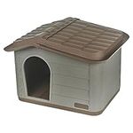 Small or Large Heavy Duty Easy Assembly Plastic Dog House Kennel Shelter Durable Indoor Outdoor Garden Patio (Small)