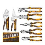 INGCO 7 Pcs Pliers Set, CR-V, Labor-saving Structural Design, Pliers, Hand tools, for Home improvement