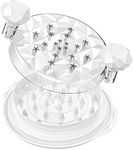 Chicken Shredder Ergonomic Handle Meat Grinder Anti-Slip Chicken Shredder Tool Twist with Brush Chicken Shredder Tool Twist BPA Free Transparent Lid Chicken Shredder Twist Dishwasher-safe White