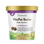 NaturVet VitaPet Senior Daily Vitamins Plus Glucosamine for Dogs, 60 ct Soft Chews , Made in USA