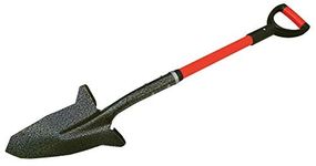 Spear Head Spade Gardening Shovel with Steel-Reinforced Fiberglass Handle, Cushioned D-Grip and Sharp, Hardened-Steel Blade, Award Winning Spade, Model SHFD3 Red