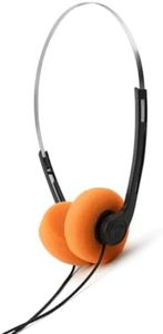 Poemtian Mini Stereo Lightweight Headphones,Wired Retro Headphones for Phone Tablet,Retro Headphones (Orange)