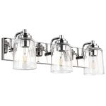 SOLFART 22.7 Inch Chrome Vintage Bathroom Vanity Light Fixtures Lights Over Mirror Wall Decoration 3 Light(Bulbs exclude )