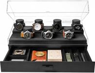 Elevate Your Watch Collection with The Collector Pro – Premium Watch Display Case for 7 Watches – Christmas Gift for Men – Easy Access & Huge Drawer – Luxury Wooden Mens Watch Box & Watch Case