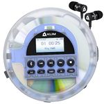 KLIM Nomad Transparent - NEW 2024 - Portable CD Player Walkman with Long-Lasting Battery - Includes Headphones - Radio FM - MP3 CD Player Portable - TF Card Radio FM Bluetooth - Ideal for Cars