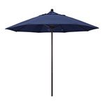 California Umbrella ALTO908117-F09 9 ft. Fiberglass Market Umbrella Pulley Open Bronze-Olefin-Navy Blue