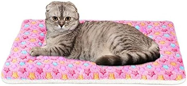 FJWYSANGU Pet Blanket Premium Fluffy Flannel Cushion Soft and Warm Mat for Dogs Cats Small Size Animal Pink Stars