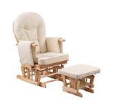 Kidzmotion Sereno Nursing Glider maternity rocking chair with glide lock and footstool … (Natural)