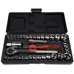 Stalwart 40-Piece Ratcheting Wrench Set - Metric and Standard 6-Point Hex Socket Kit - Tool Set with Combination Torque and Insulated Handles