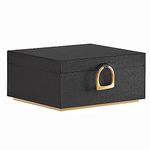 SONGMICS 2-Layer Jewellery Box, Jewellery Organiser with Handle, Removable Jewellery Tray, Jewellery Storage, Floating Effect, 20.5 x 24 x 11 cm, Gift Idea, Black JBC165B01