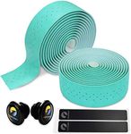 TOPCABIN 2 Rolls Bicycle Handlebar Tapes Camouflage Series Comfort GEL Road Bike Handlebar Tape Bike Bar Tape with Reflective Bar Plugs ((PU a pair) Bianchi Green)