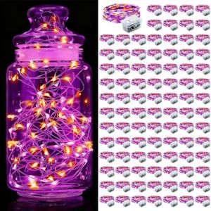 Aogist 100 Pack Orange&Purple Fairy Lights 7ft 20 LED String Light