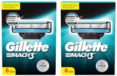 Gillette Mach 3 Shaving Blades- Men, Pack Of 12 (Cartridges)