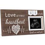 Garybank Sonogram Picture Frame Pregnancy Announcements Gift, Love at First Sight Ultrasound Picture Frames 4x3" Countdown Weeks Design, Baby Room Décor, Gender Reveal Baby Shower First Time Mom Gifts