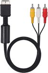 PS2 PS1 PS3 to AV Cable 6ft AV Cable PS2 Console Composite 3 RCA Compatible for PlayStation 1 2 3 Replace AV Cable - Black