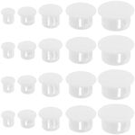 ECSiNG 100Pcs Plastic Hole Plug Replacement Flush Type Hole Plugs Snap Furniture Fencing Post Pipe Insert End Caps Accessories for Cabinets Window Frames White