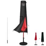 LAMUNI Parasol Cover Waterproof Garden Umbrella Cover with Rod, 420D Oxford Parasol Protective Cover for 2-3m Outdoor Umbrella, Windproof Anti-UV Patio Parasol Umbrella Cover with Zip, 190x30/50cm