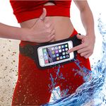 Ultimate Waterproof Running Swimming Belt- Phone& Essentials Holder for Gym, Beach, Kayaking! Fits iPhone, Samsung- Touchscreen, IPX8 Rated Dry Waist Bag Pouch!, Stylish Black, Waterproof Waist Pack