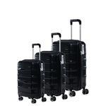 Maleta Desire Set of 3 | Trolley Bags for Travel | Hardside Luggage, TSA Lock | Luggage Bags for Travel | Suitcase (Set of 3 (Small-Medium-Large), Black)