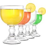 WUWEOT 4 Pack Schooner Beer Glasses, 20 Oz Stemmed Margarita Glass, Extra Large Goblet Shrimp Cocktail Beer Glass, Crystal Clear Bar Glassware