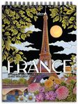 ColorIt France Adult Coloring Book, 50 Picture Perfect Coloring Pages of French Landscapes and Famous Landmarks, Printed on Thick Paper with Spiral Binding, Hardback Covers, and Ink Blotter Paper