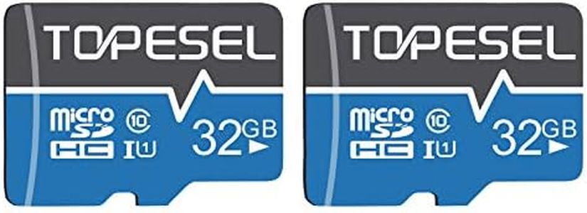 TOPESEL 32GB Micro SD Card 2 Pack Memory Cards Micro SDHC UHS-I TF Card Class 10 for Camera/Drone/Dash Cam(2 Pack U1 32GB)