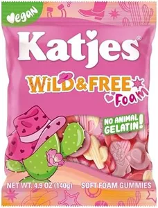Katjes 3 Pack of Wild and Free Foam Gummy Candy, Cow Girl Themed Soft Foam Gummies for Bachelorette Parties and Bridal Showers, Vegan Gummies
