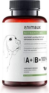 Vitamines pour Chiens - 60 comprimés à mâcher - métabolisme, système immunitaire, défenses & Pelage - complément avec Complexe de vitamines B, oméga 3, Ginseng & Plus - animaux nutrients 365 Dogs