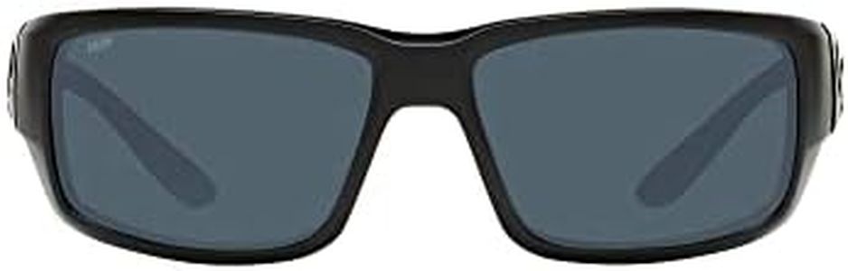 Costa Del Mar Men's Fantail Rectangular Sunglasses, Blackout/Grey Polarized, Large