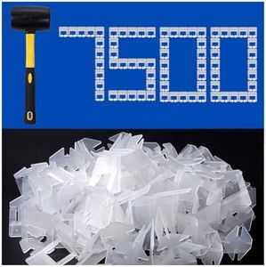 Tile Leveling System Clips Tiles Leveler Spacers Tile Clips 1/16 inch Tile Spacer 7500 Piece and 16 oz Rubber Mallet Hammer .Tile Tools Set for Professional Ceramic and Stone Installation