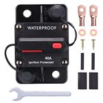 40A Circuit Breaker Fuse Audio System Inline Holder Resettable for Car Marine Trolling Motors Waterproof