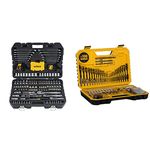 DEWALT Mechanics Tools Kit and Socket Set, 168-Piece (DWMT73803) & COMBINATION DRILL BIT SET 100 PIECE SET DT71563-QZ, Black