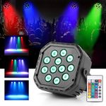 Gesto RGB Stage Par Light -DJ Light with Remote Control | UV 6in1 Color Uplightning Led Lights | Color Changing Party Disco Lights for Home Party,Birthday Party,Disco Show,Diwali Lights,Events(12 Led)