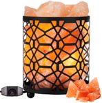 Giggi Salt Lamp, bedside lamp with Dimmer Switch| Metal Basket Himalayan Salt Lamp | Salt Lamps Himalayan | Pink Salt Lamp Table Lamp Crystal Lamp Night Light Rock Salt Lamp for Home Decor Accessories