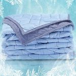 SLEEP ZONE Cooling Blanket for Hot Sleepers Twin Size (60x80 inches), Dual-Sided Cool Summer Blanket Lightweight Cozy Bed Couch Throw Blanket Machine Washable (Blue+Blue)