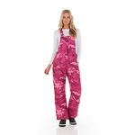 Arctic Quest Womens Ski Snow Bibs Pants Insulated Water Resistant Overalls Snowboarding Winter Waterproof Pants Women, Pink Camo, X-Large