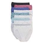 Hanes Women's Hi-Cut Cotton Underwear, Value 10-Pack, Assorted High-Waisted Panties (Colors May Vary), Solid/Print Mix, 6