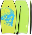 Goplus Boogie Boards for Beach, 37Inch/41 Inch Body Board w/ EPS Core, Non-Slip XPE Deck, Wrist Leash for Ocean Pool Sea Surfing, Super Lightweight Surf Board for Kids Youth Adults (37 inch, Green)