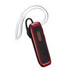 Marnana Bluetooth Headset, Wireless Bluetooth Earpiece with 18 Hours Playtime and Noise Cancelling Mic, Ultralight Earphone Hands-Free for iPhone iPad Tablet Samsung Android Cell Phone Call - Red