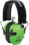 Walker's Razor Slim Ultra Low Profile Compact Design Adjustable Range Shooting Hunting Hearing Protection Electronic Earmuffs, Viz Green