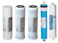 APEC Water Systems FILTER-MAX90-38 US Made 90 GPD Complete Replacement Set for Ultimate Series Reverse Osmosis Water Filter System with 3/8" D Tubing Quick Dispense, White