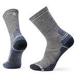 Smartwool Men's Hike Light Cushion Merino Wool Crew Socks, Ash-Charcoal, Large, Ash-charcoal, Large