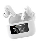 Screen TWS, ANC (~32dB), Smart Touch Display True Wireless Buds, Type-C Fast Charging, Bv5.4 with Gaming Mode, Find My Earbuds, 4 Mics ENC for Clear Calling, Transparency Mode, EQ Mode.(White)