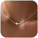 Rotnso Cross Necklace for Women Sil