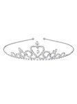 Melbees by Yellow Chimes Tiara and Crown For Girls | Silver Crystal Bead Hair Tiara Head Band and Crown For Women and Girls