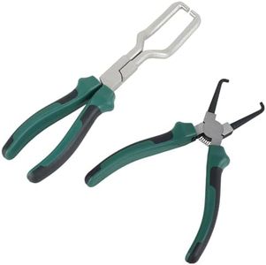 2 Pcs Electrical Disconnect Pliers Fuel Line Pliers Automotive Electrical Connector Disconnect Pliers Long Spark Plug Removal Pliers Universal Pipe Clip Repair Tool 7 Inch 9 Inch