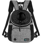 PetAmi Dog Front Carrier Backpack, Adjustable Pet Cat Chest Ventilated Dog Carrier for Hiking Camping Travel, Small Medium Puppy Large Cat Carrying Bag, Max 10 lbs, Gray