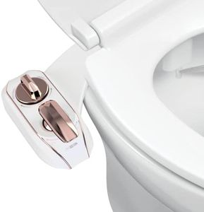 Luxe Bidet NEO 320 Plus – Next-Generation Warm Water Toilet Seat Attachment with Innovative EZ-Lift Hinges, Dual Nozzles, and 360° Self-Cleaning Mode (Rose Gold)