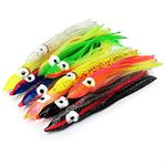 ANCLLO 30Pcs Multicolour Soft Octopus Lures Squid Skirt Lures Trolling Saltwater Baits