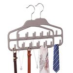 HYMIKO 2 Pack Tie Hanger Belt Tie Jewellery Rack Accessory,360 Degree Rotating Tie Hanger Space Saving Organizer with 11 Sturdy Hooks for Belt,Bow Tie,Scarf and Hat